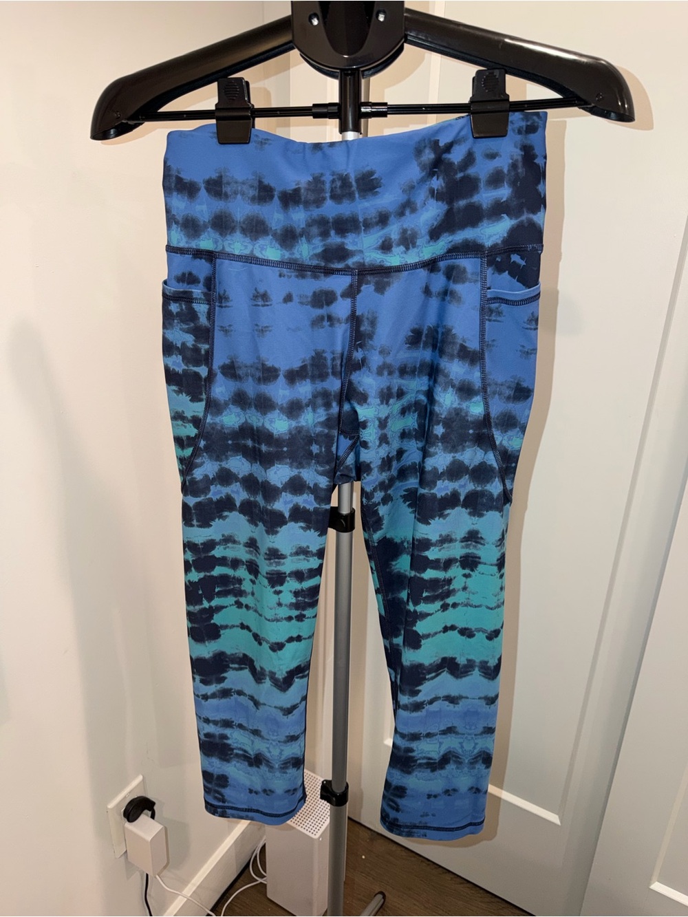 Kids Blue Tie-Dye Active Leggings